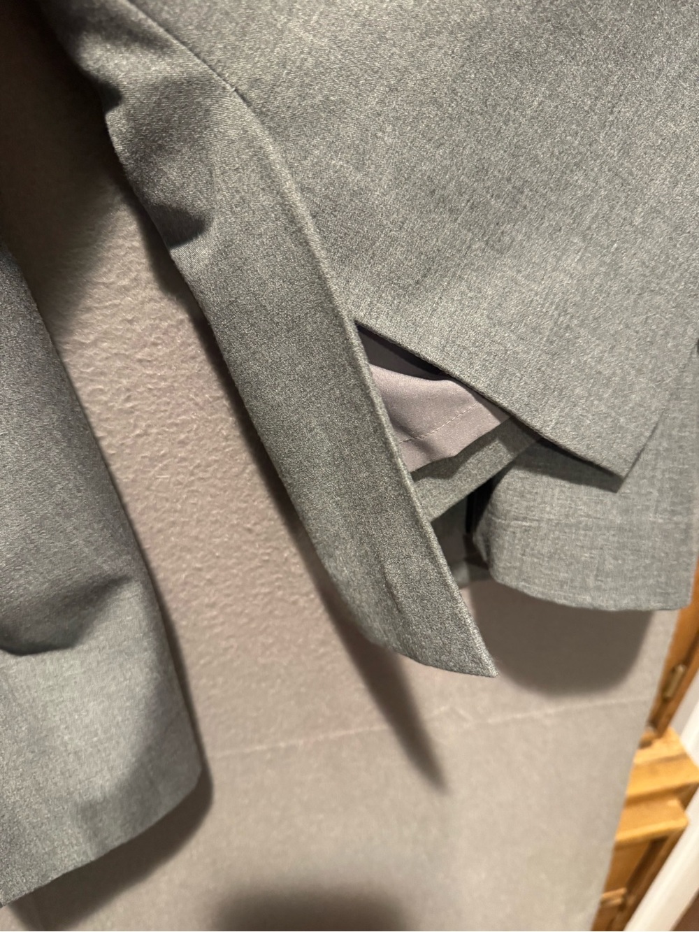 Classic Light Gray Suit Jacket & Skirt Set - Picture 5 of 5
